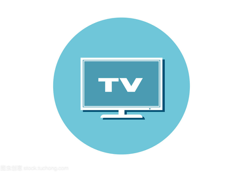 白色背景上的電視圖標 從象征到界面的簡約美學